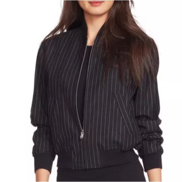 RALPH LAUREN wool bomber jacket XXS pinstripe - Picture 1 of 2